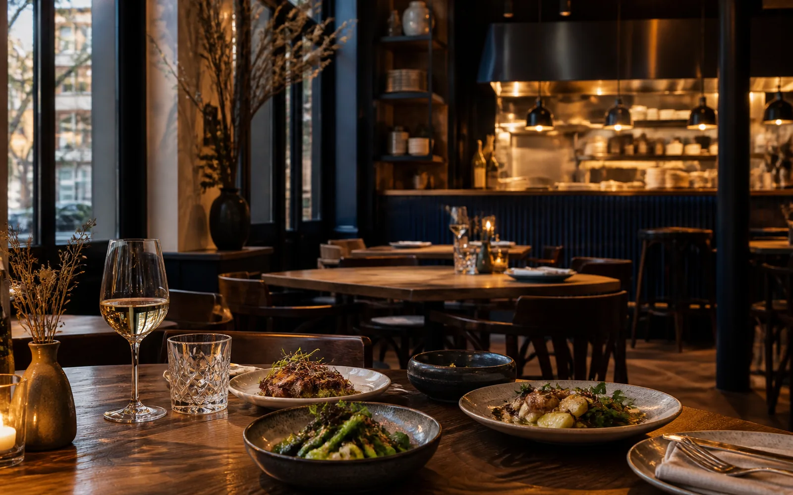 Originele illustratie van een moderne brasserie